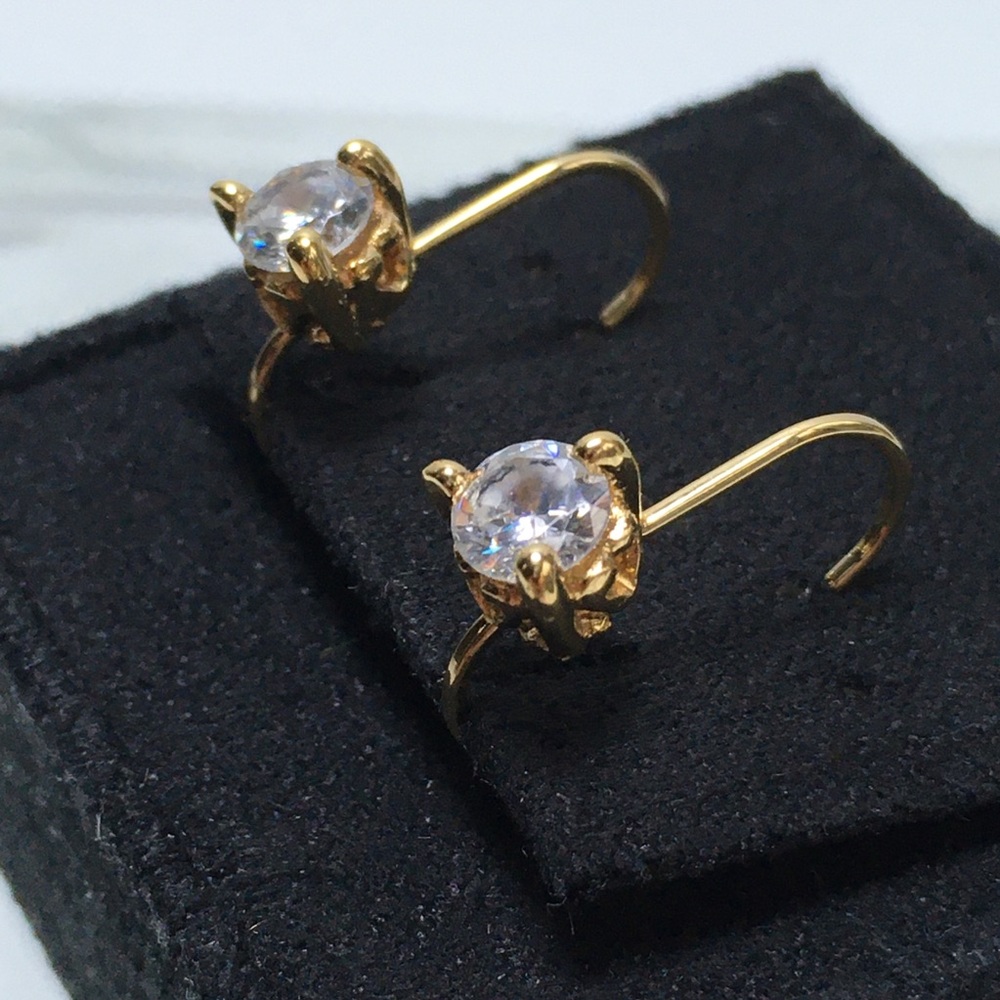 Signed John Medeiros Earrings Beijos Collection Rhodium & Gold Overlay Crystal - Picture 7 of 7